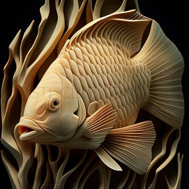 3D model st Cichlid parrot fish (STL)